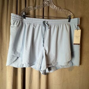 CALIA by Carrie Underwood Light Blue Step Up Shorts Size XXL NWT Athletic
